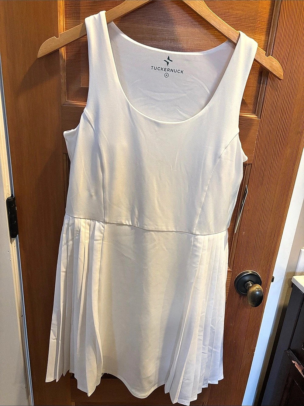 Tuckernuck Jersey Brent tennis dress Pro White and Multi Pleated Dress Color Blo
